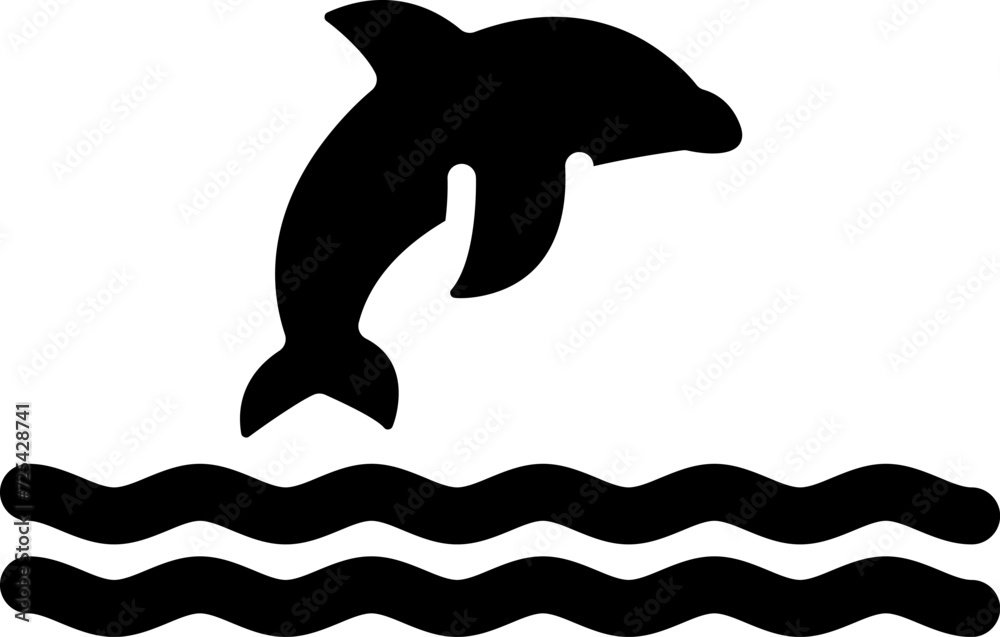 Naklejka premium Dolphin Vector Icon