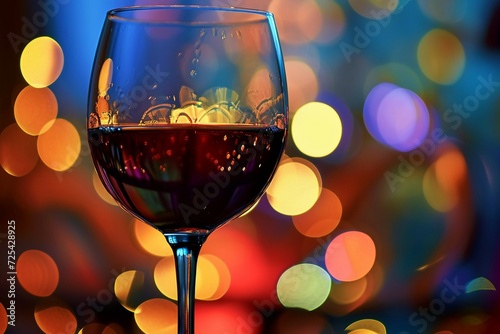 a glass of wine with a blurry background