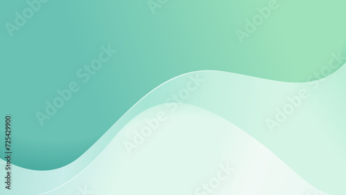 Pastel green mint abstract wave background presentation template