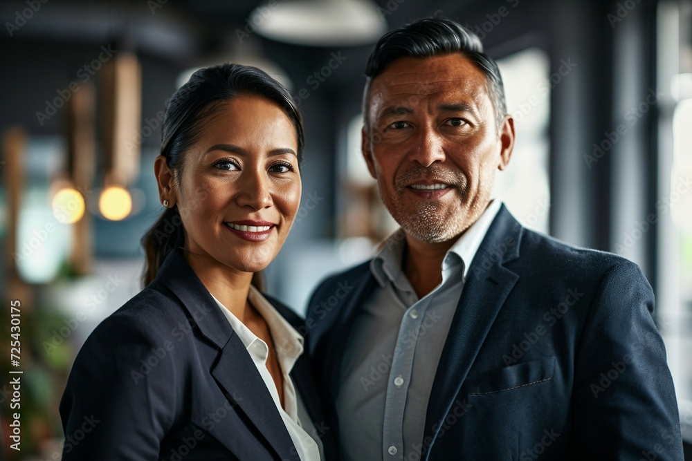 a man and woman smiling at camera a man and woman smiling at camera