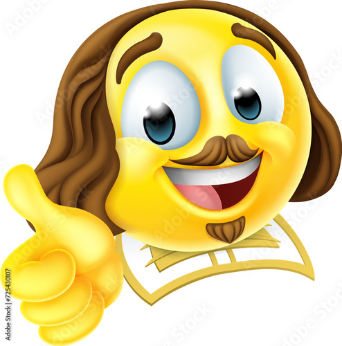 A Shakespeare poet writer emoticon emoji cartoon face icon