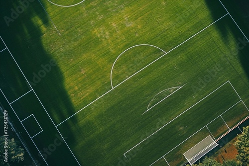 a football field with white lines