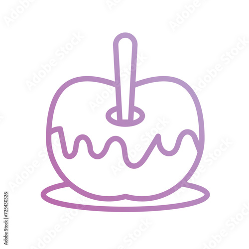 Caramelized Apple icon with white background vector stock illustration