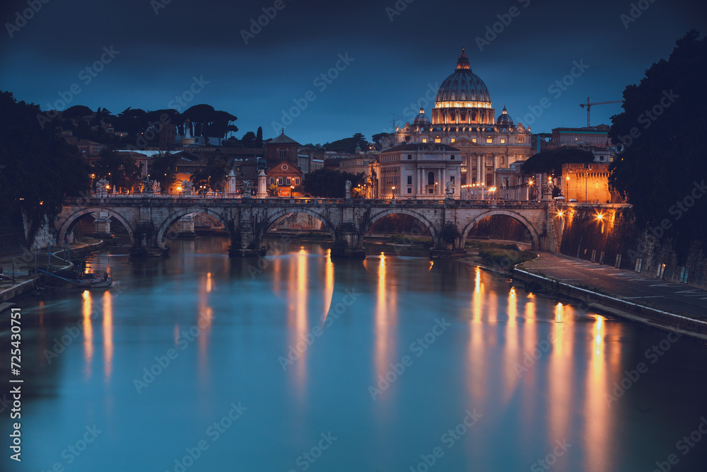 Italy Iconic Vatican City Night View