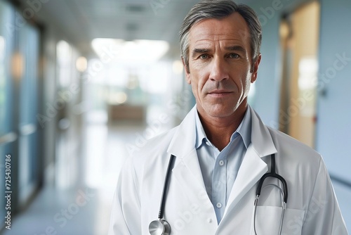 a doctor with a stethoscope around his neck photo