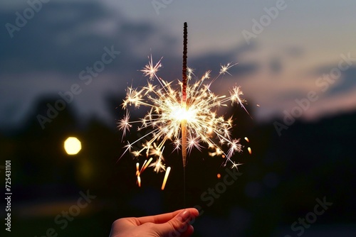 a hand holding a sparkler