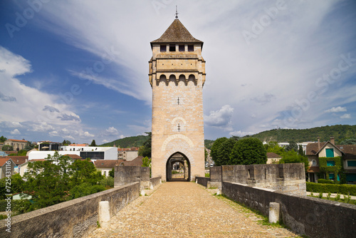 Obraz na płótnie Devil's Tower of Valandre Bridge in Cahors w salonie