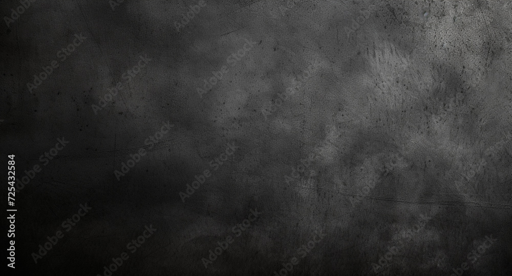 Dark black concrete wall background. Closeup view of the scary wall. Black surface background. Ai generated.