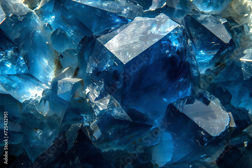 
beautiful sapphire crystal texture closeup photo
