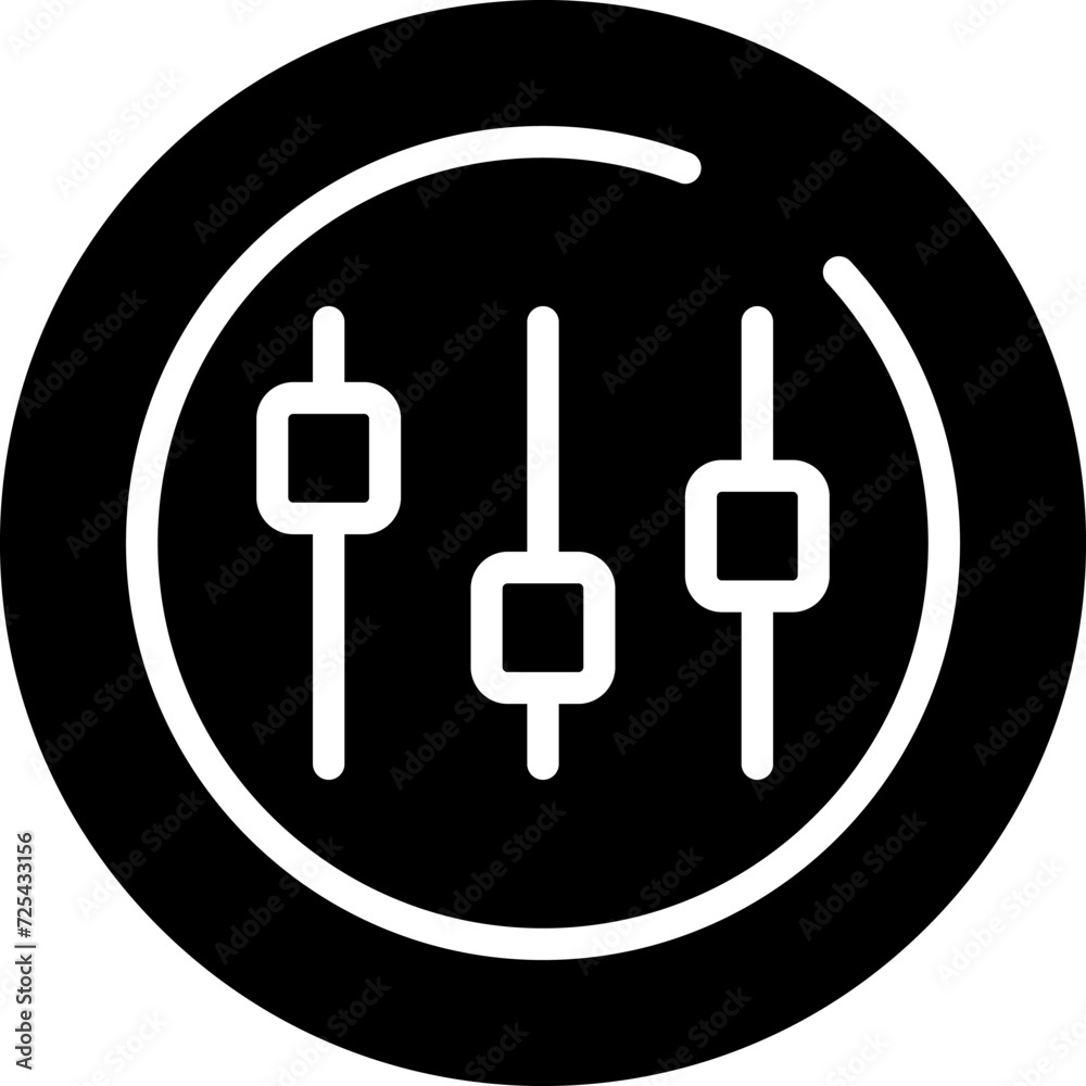 Music Equalizer Circle Vector Icon Music Equalizer Circle Vector Icon