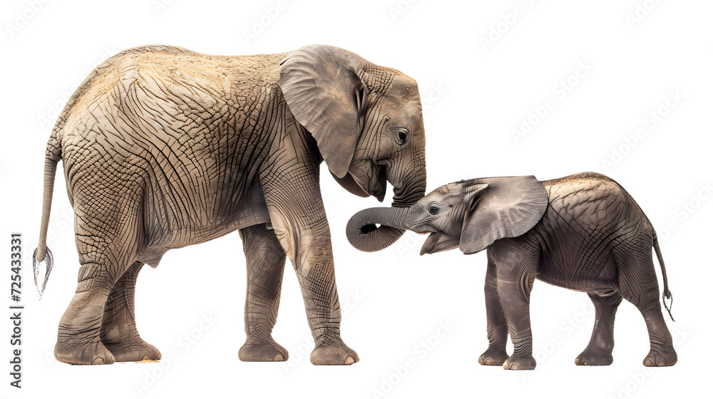 Baby Elephant Standing Next to Adult Elephant