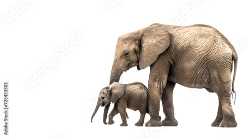 Adult Elephant and Baby Elephant Standing Together