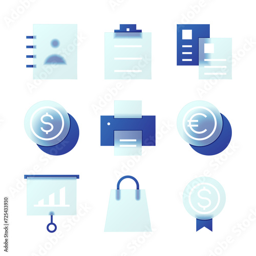 Modern Business Glassmorphism Style Icon