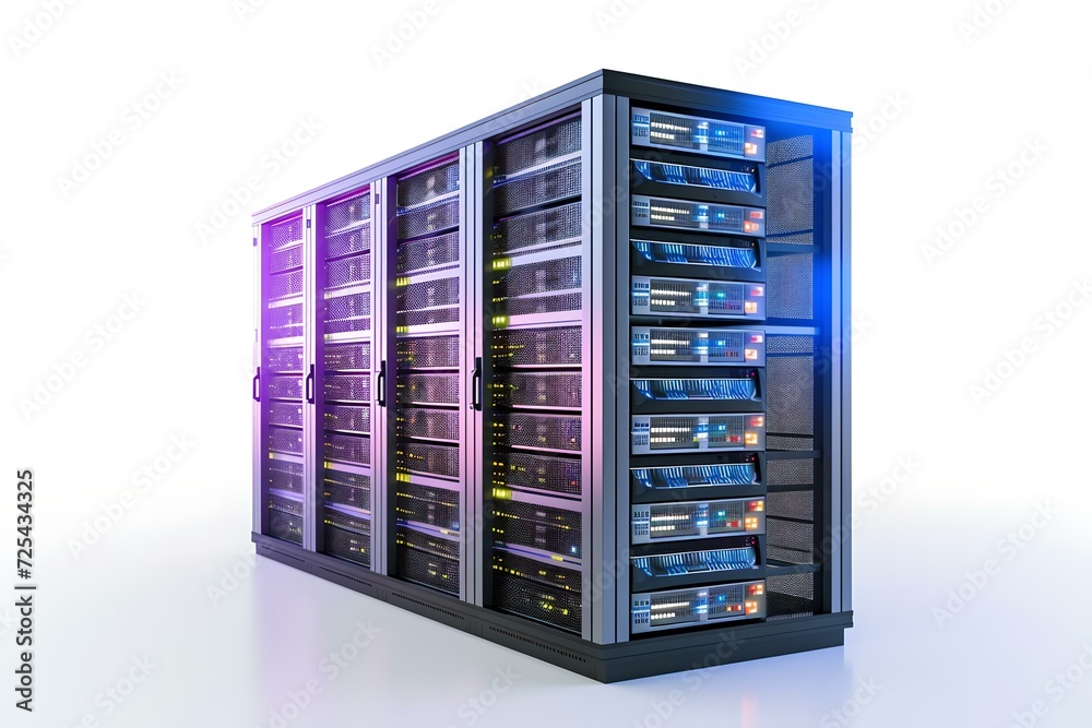 Futuristic data center with glowing servers. modern and efficient technology. the heart of a network. ideal for tech concepts. AI Futuristic data center with glowing servers. modern and efficient technology. the heart of a network. ideal for tech concepts. AI