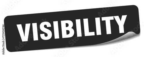 visibility sticker. visibility label