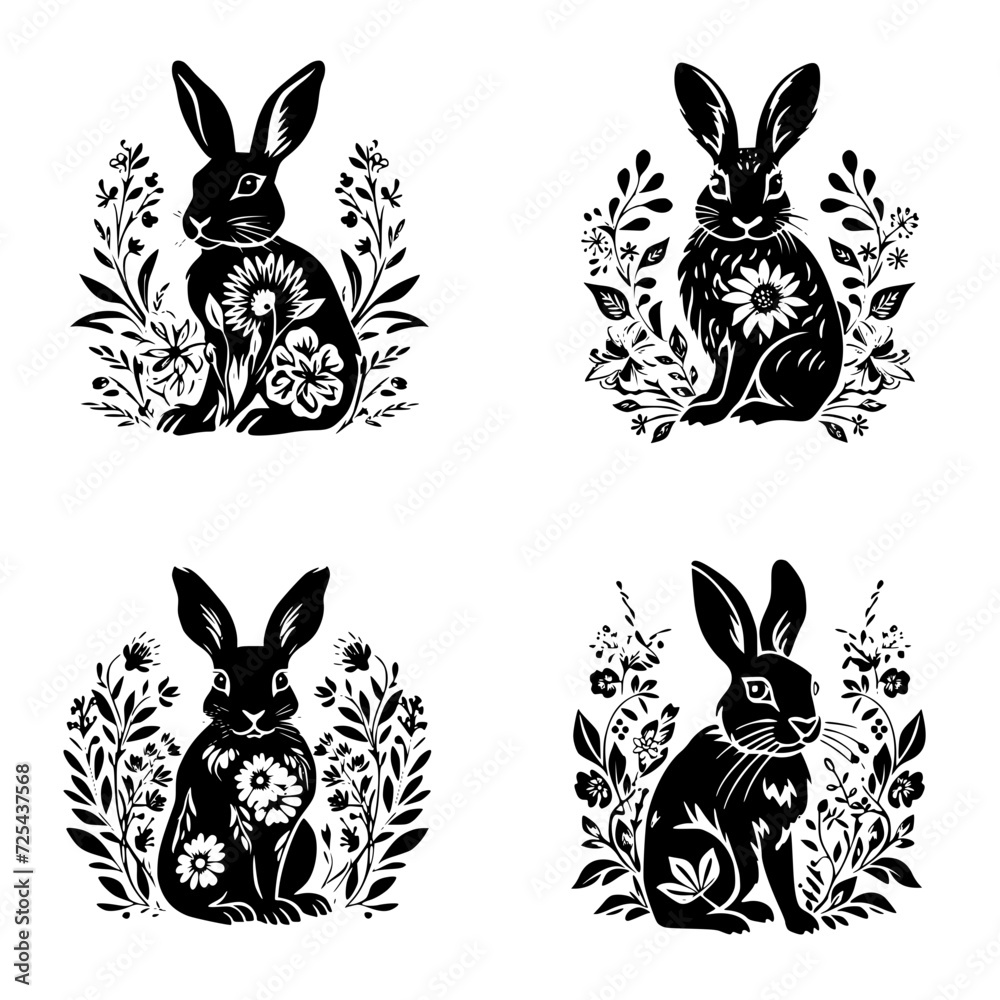rabbit svg, rabbit clipart, rabbit png, rabbit silhouette, rabbit ...