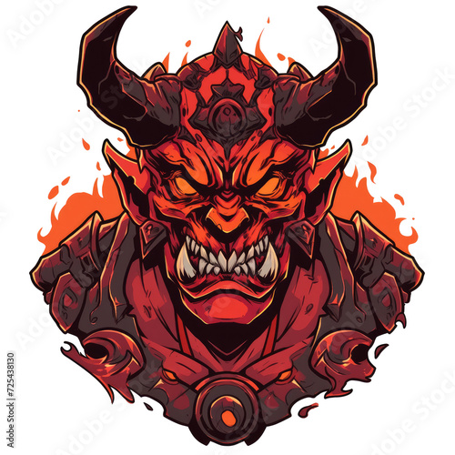 illustration of a scary devil's head, very suitable for tattoo designs and t-shirt screen printing