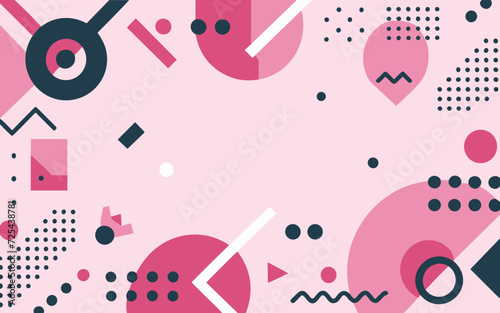 Modern abstract design, pink and red fluid shapes with decorative elements, vector image perfect for web design, banners, and backgrounds