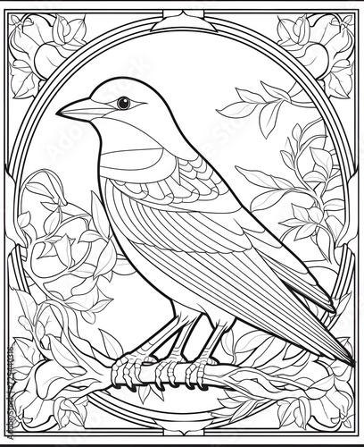 Crow Coloring Page, Beautiful Design for your Project, Relaxing Colouring page for Adults and Kids