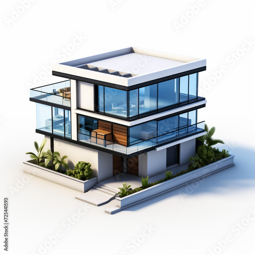 house contemporary on a white background
