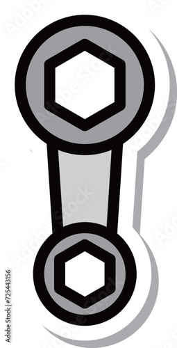 ステッカー作業道具単品アイコン　チェットレンチ