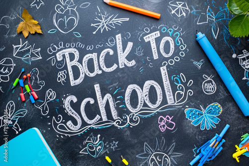 Colorful Back to School Chalkboard photo