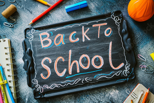 Colorful Back to School Chalkboard photo