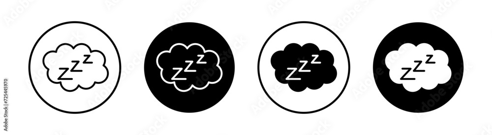 Zzz flat line icon set. Zzz Thin line illustration vector Zzz flat line icon set. Zzz Thin line illustration vector