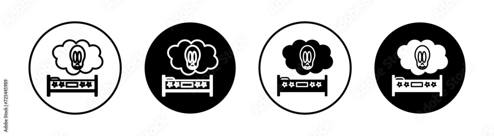 Nightmare flat line icon set. Nightmare Thin line illustration vector Nightmare flat line icon set. Nightmare Thin line illustration vector