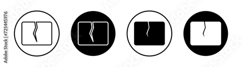 Crack flat line icon set. Crack Thin line illustration vector
