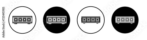 Network switch flat line icon set. Network switch Thin line illustration vector
