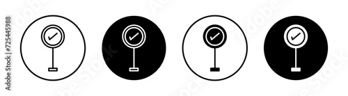 Checkpoint flat line icon set. Checkpoint Thin line illustration vector