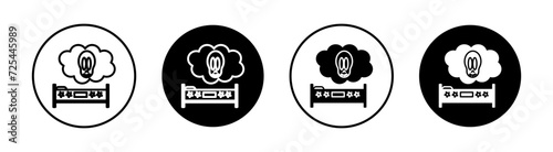 Nightmare flat line icon set. Nightmare Thin line illustration vector