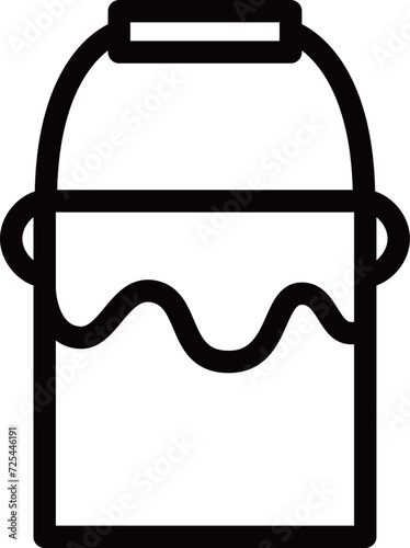 線画作業道具単品アイコン　バケツ　塗料