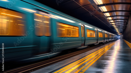 subway train in motion blur created with Generative AI technology