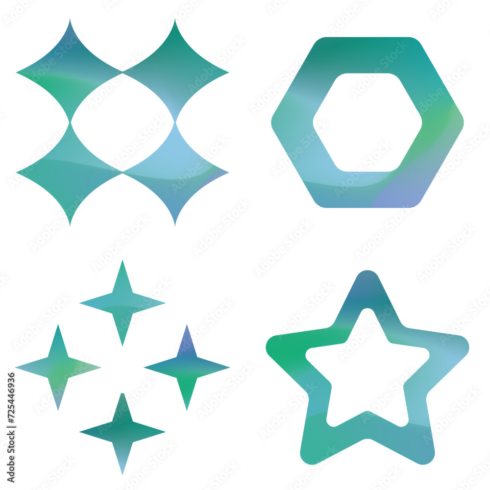 set of four stars set of four stars