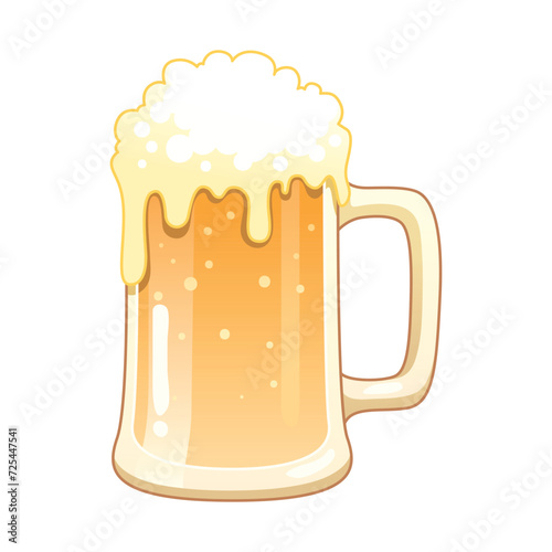 Glass Beer Mug Vector Cartoon Illustration