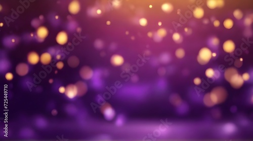 Abstract blur purple bokeh banner background gold
