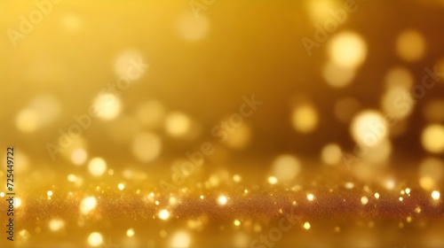 Abstract blur yellow bokeh banner background gold 
