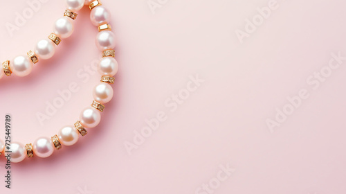 Top view of golden and pearl bracelets