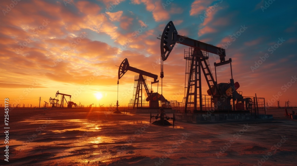 The change in oil prices caused by the war. Oil price cap concept. Oil drilling derricks at desert oilfield. Crude oil production from the ground. Petroleum production. The change in oil prices caused by the war. Oil price cap concept. Oil drilling derricks at desert oilfield. Crude oil production from the ground. Petroleum production.