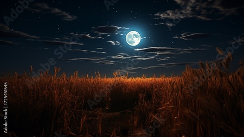 full moon over a field