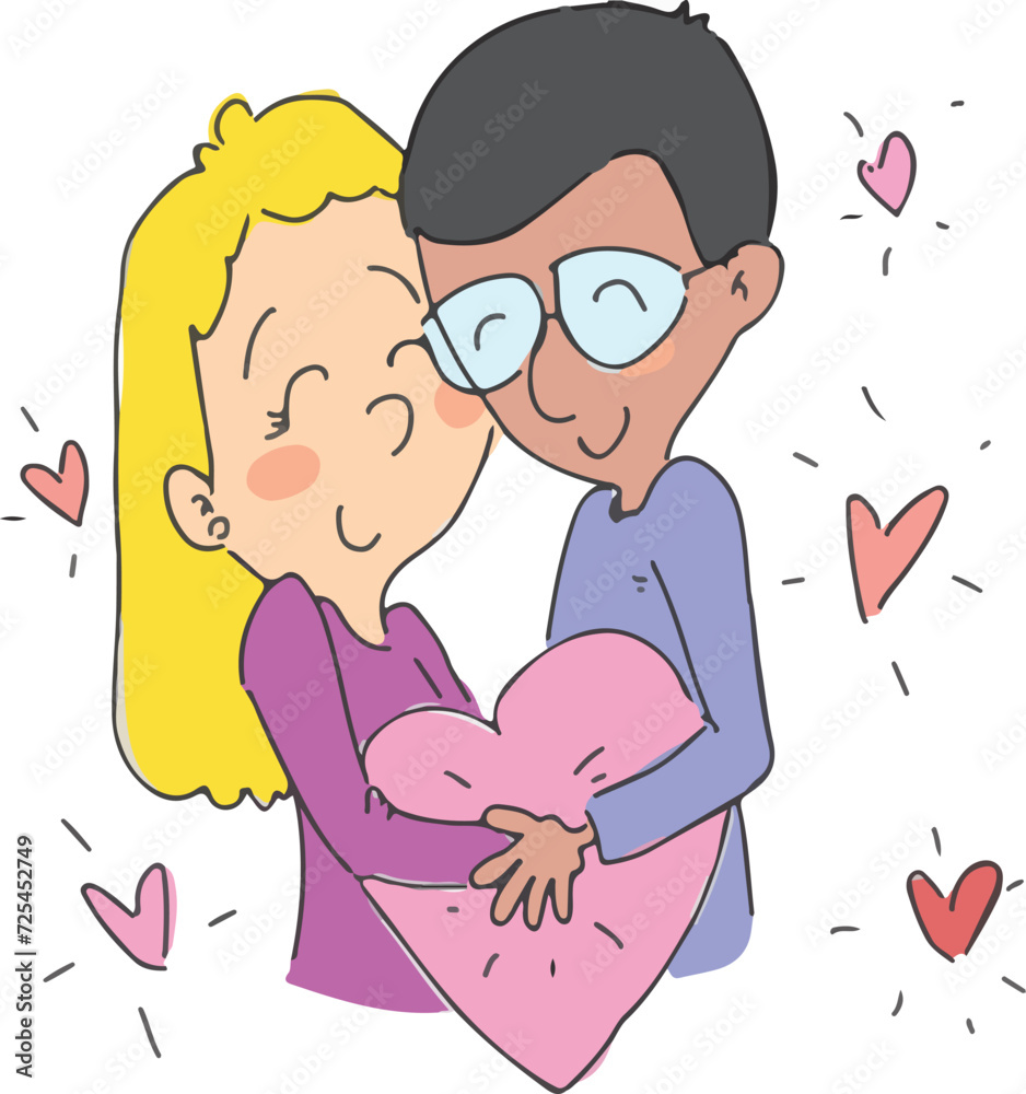 Two young people in love with each other. Valentine's day. Two young people in love with each other. Valentine's day.