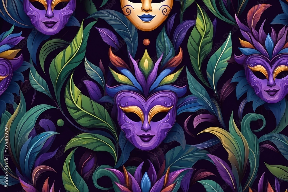 Enchanted Eve: A Tapestry of Mardi Gras Masks and Festive Flair Generative AI Enchanted Eve: A Tapestry of Mardi Gras Masks and Festive Flair Generative AI