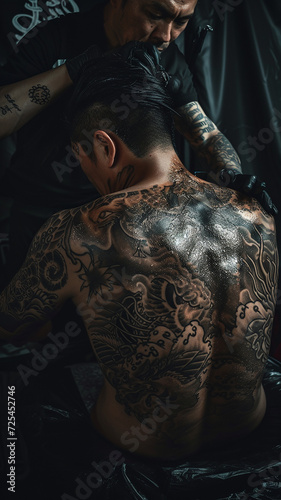 야쿠자(Oyabun, Japanese gang, yakuza, irezumi)