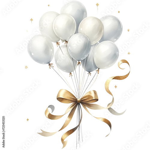 Elegant white and gold wedding transparent background