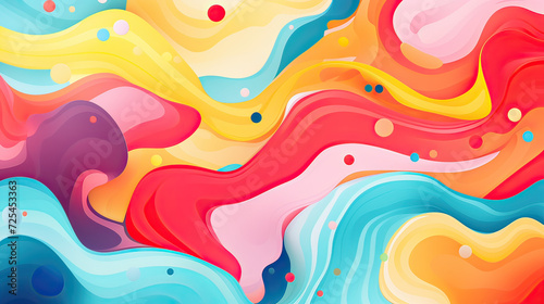 Colorful pattern abstract background, the interplay of vibrant colors, shapes, and textures, a visually dynamic composition Background Ai Generative