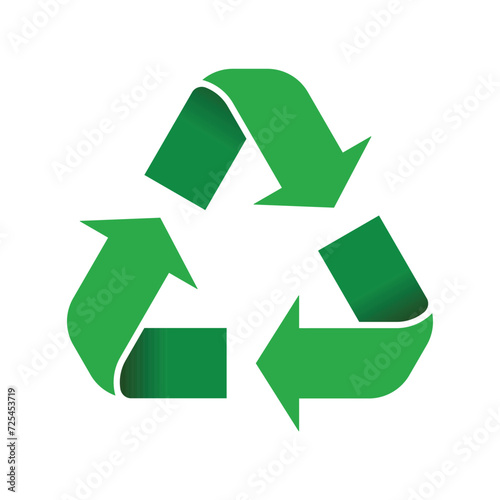 green recycle symbol icon isolated white background vector illustration