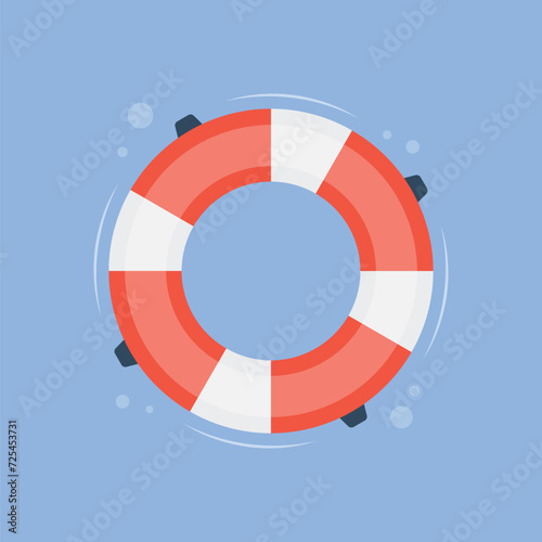 lifebuoy safety lifeguard ring on blue background vector illustration