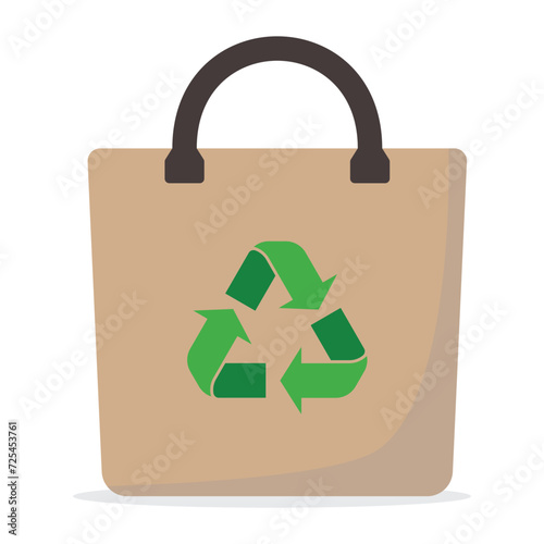 recyclable eco bag with isolated white background vector illustration